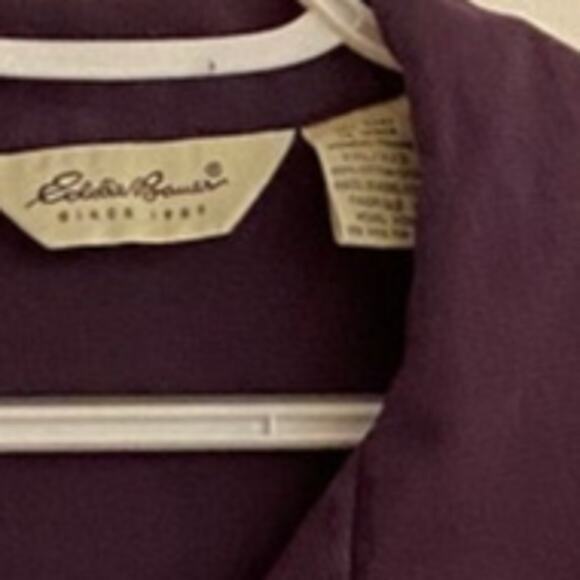 Eddie Bauer Purple Corduroy Button Up Shirt with Short Sleeves Size XL - Picture 3 of 5